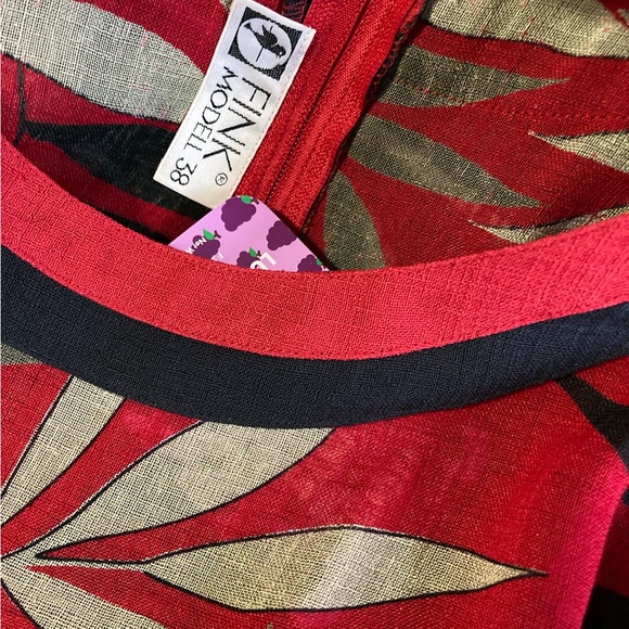 Fink modell 38 red dress with leaves - Picture 3 of 5